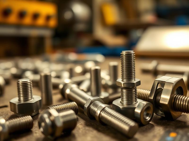 Close-up of stainless steel fasteners