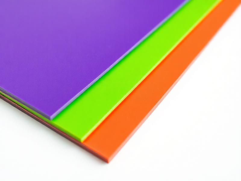 Close-up of layered HDPE color panels