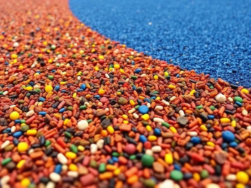 Close-up of poured rubber safety surfacing